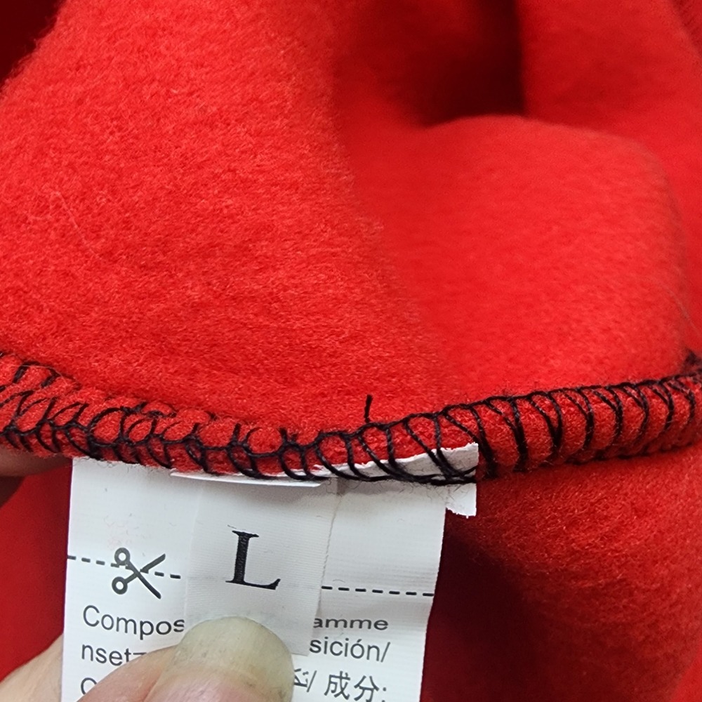 Unbranded Split Colorblock Graphic Zip Hoodie Red Black Streetwear Mens L - Picture 5 of 8